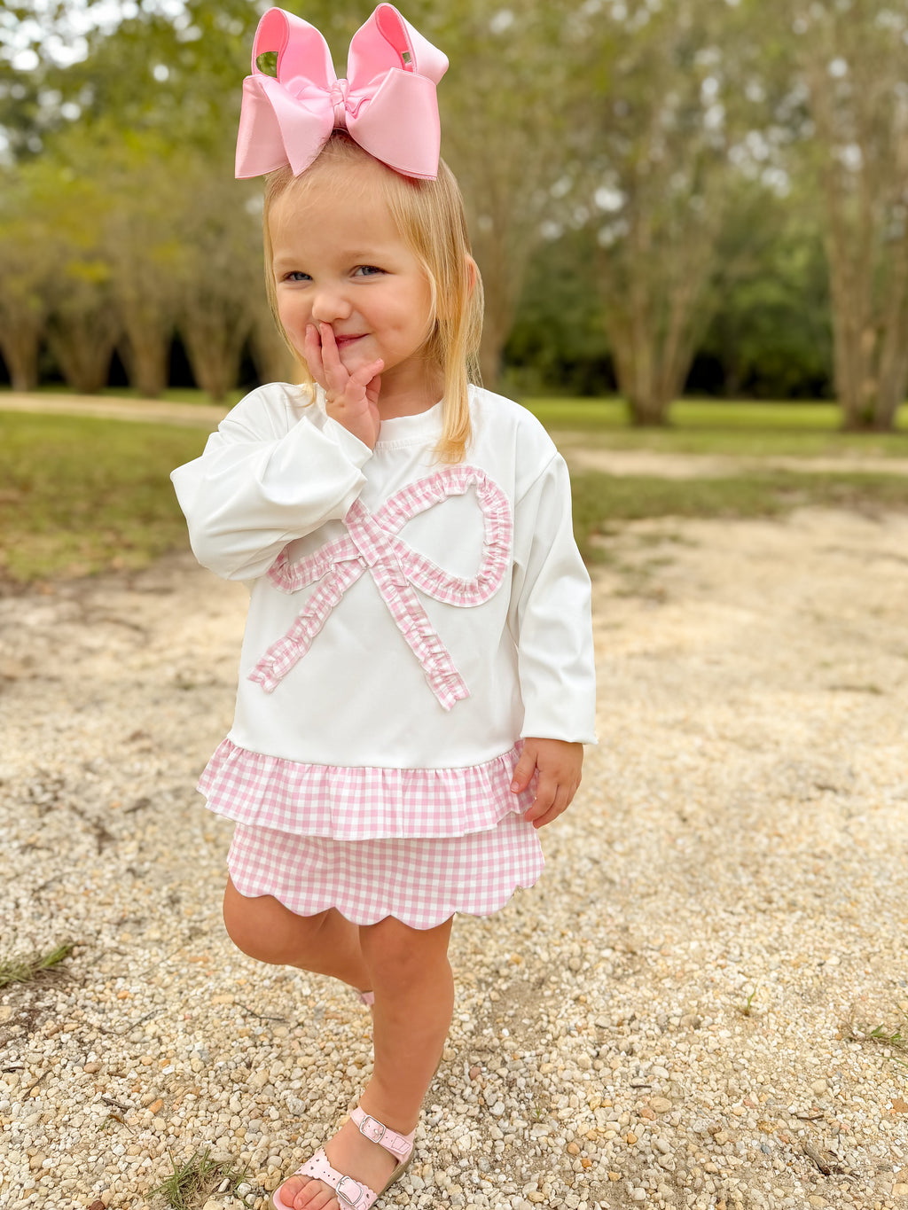 Pink Bow Gingham
