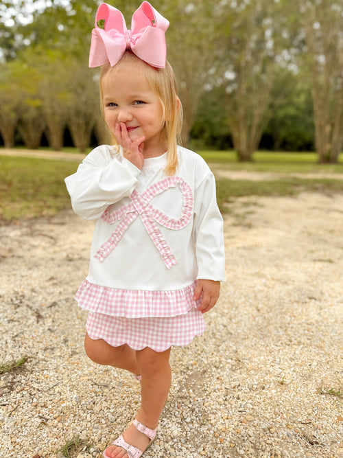 Pink Bow Gingham
