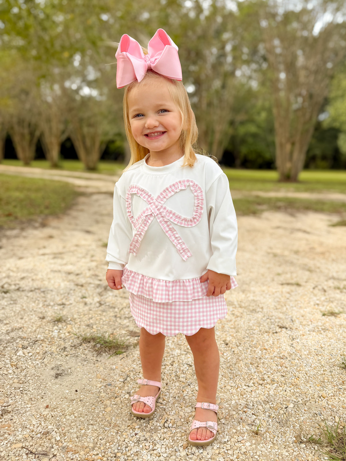 Pink Bow Gingham